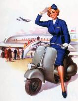Stewardess on a Vespa