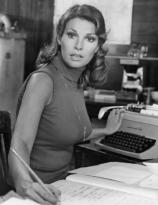 Raquel Welch working in the office