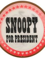 1970s Snoopy for President button - A better choice than Donald Trump