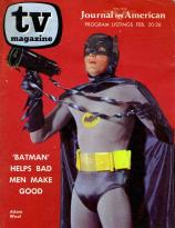 TV Magazine cover with Adam West as Batman, published by New York Journal-American, 1966