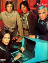 The cast of Battlestar Galactica featured in Look-In magazine No. 43, July 1979