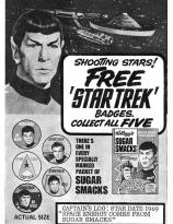 Star Trek badges from Sugar Smacks - Collect all 5