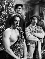 Tarzan, Tonto, and Frankenstein wish everyone Seasons Greetings in 1987