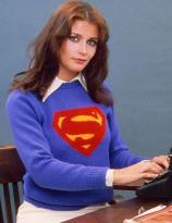 Margot Kidder in a Superman sweater