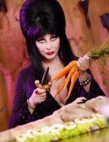 Elvira cooks dinner