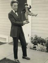 Charlie Chaplin and look-alike Schoenhut Doll, 1920s