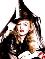 Veronica Lake gets ready for halloween