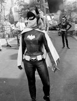 Yvonne Craig as Batgirl on the set of the Batman TV show