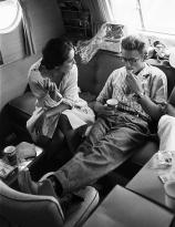 James Dean and Elizabeth Taylor on the set of Giant, 1955