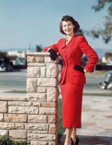 Ava Gardner in a red suit
