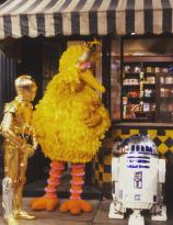 C-3PO,  Big Bird and R2-D2