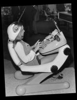 Retro Tech typing chair with built in headset