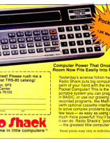 1982 Advertisement from Radio Shack for the TRS-80 Pocket Computer