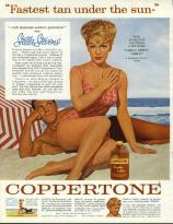Coppertone ad featuring Stella Stevens