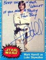 Mark Hamill autographed Star Wars card 57