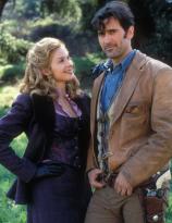 Kelly Rutherford and Bruce Campbell in The Adventures of Brisco County Jr. (1993)
